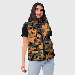 Женский жилет Камуфляж осенний лес, цвет: 3D-светло-серый — фото 2