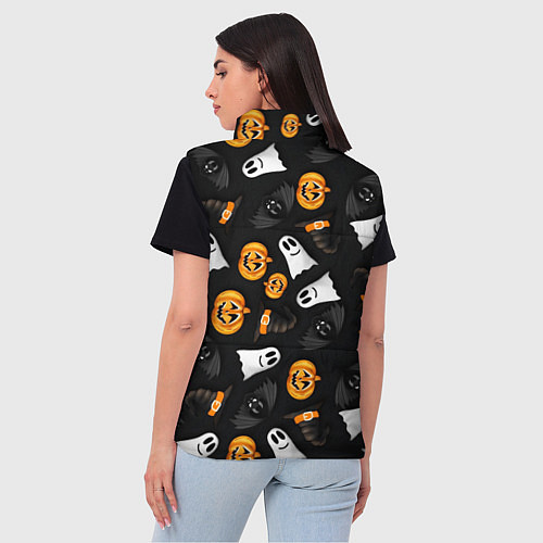 Женский жилет Тыквы и привидения / 3D-Черный – фото 4