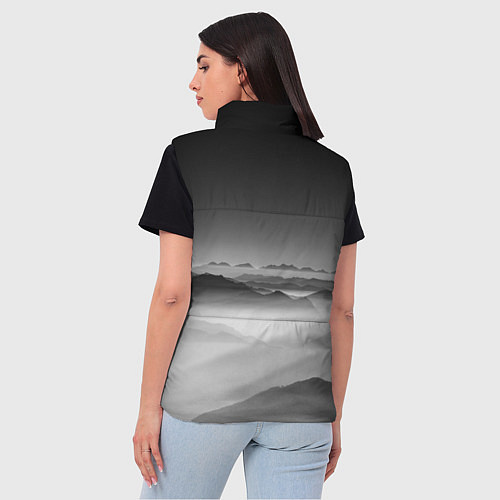 Женский жилет Туманные горы / 3D-Черный – фото 4