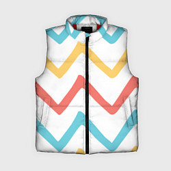 Женский жилет Волнообразные жёлтые, красные и синие линии
