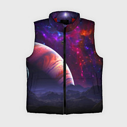 Женский жилет Бесконечное космическое пространство - Планета, цвет: 3D-красный