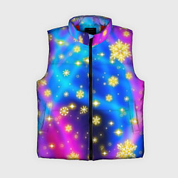 Женский жилет Снежинки и звезды - яркие цвета
