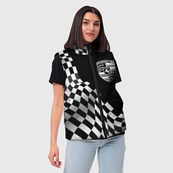 Женский жилет Porsche racing flag, цвет: 3D-черный — фото 2
