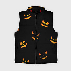 Женский жилет Halloween горящие тыквы