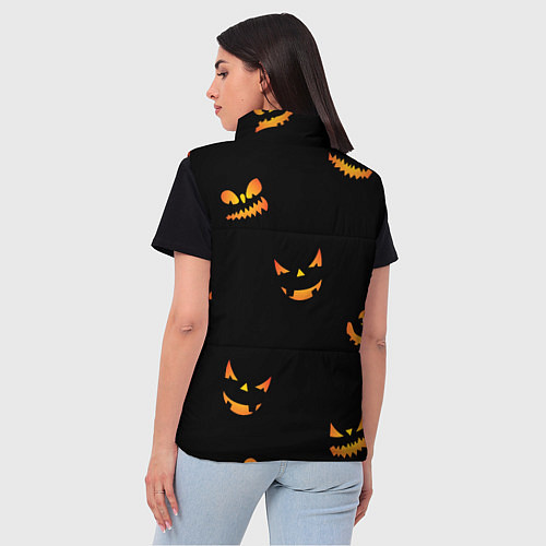 Женский жилет Halloween горящие тыквы / 3D-Красный – фото 4