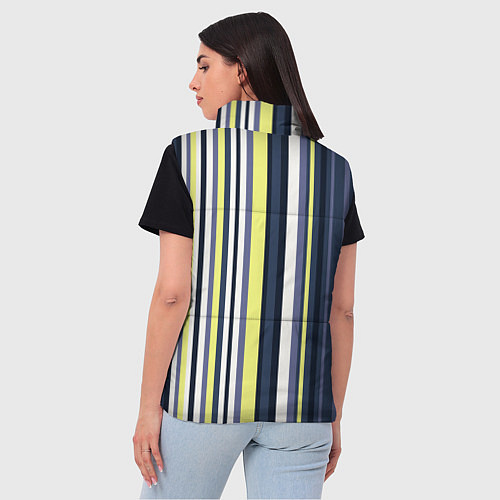 Женский жилет Абстрактные разноцветные линии / 3D-Светло-серый – фото 4