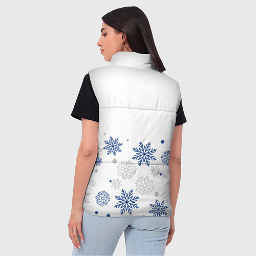 Женский жилет Новогодние Снежинки - Белый / 3D-Светло-серый – фото 4