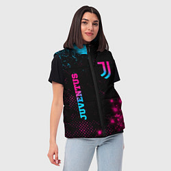 Женский жилет Juventus - neon gradient: надпись, символ, цвет: 3D-черный — фото 2