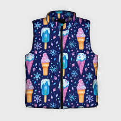 Женский жилет Новогоднее мороженое, цвет: 3D-светло-серый