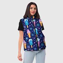 Женский жилет Новогоднее мороженое, цвет: 3D-светло-серый — фото 2