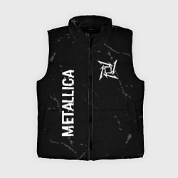 Женский жилет Metallica glitch на темном фоне: надпись, символ