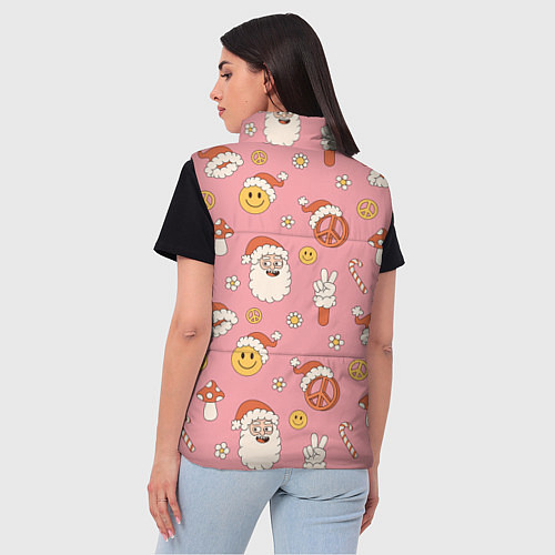 Женский жилет Новогодний паттерн / 3D-Светло-серый – фото 4