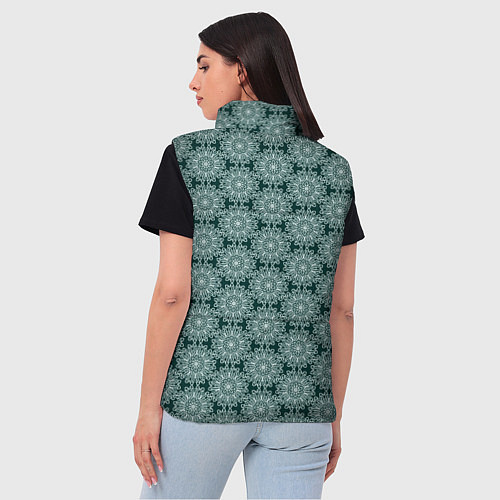 Женский жилет Ажурный зелёный тёмный / 3D-Черный – фото 4