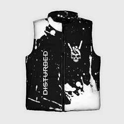 Женский жилет Disturbed и рок символ на темном фоне, цвет: 3D-черный