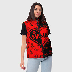 Женский жилет Мама в сердце, цвет: 3D-красный — фото 2