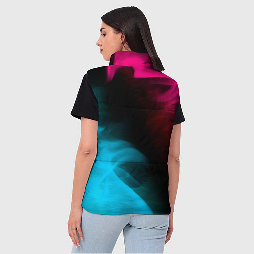 Женский жилет Saab - neon gradient: надпись, символ / 3D-Черный – фото 4