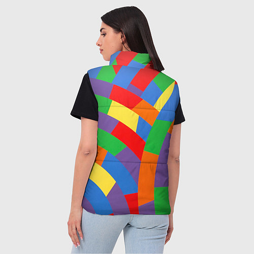 Женский жилет Разноцветные текстуры и паттерны / 3D-Светло-серый – фото 4