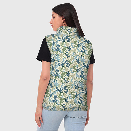 Женский жилет Значки валют / 3D-Красный – фото 4