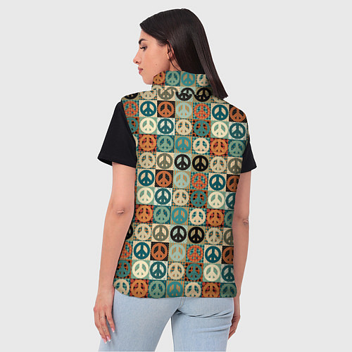 Женский жилет Peace symbol pattern / 3D-Светло-серый – фото 4