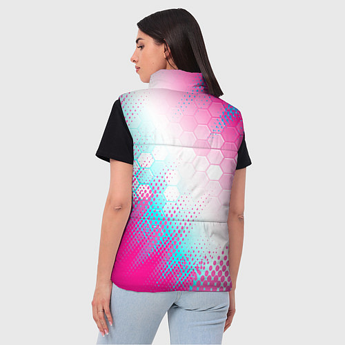 Женский жилет BMW neon gradient style: надпись, символ / 3D-Черный – фото 4