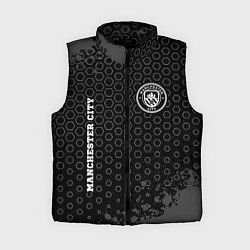 Женский жилет Manchester City sport на темном фоне: надпись, сим, цвет: 3D-черный