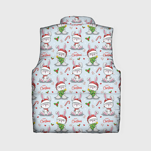 Женский жилет Милые новогодние кролики / 3D-Светло-серый – фото 2