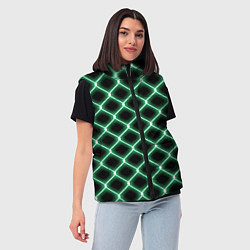 Женский жилет Зелёная неоновая сетка, цвет: 3D-черный — фото 2