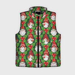 Женский жилет Новогодние гномы - паттерн