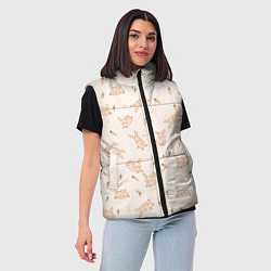 Женский жилет Милый кролик паттерн, цвет: 3D-светло-серый — фото 2