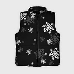 Женский жилет Новогодние снежинки, цвет: 3D-светло-серый