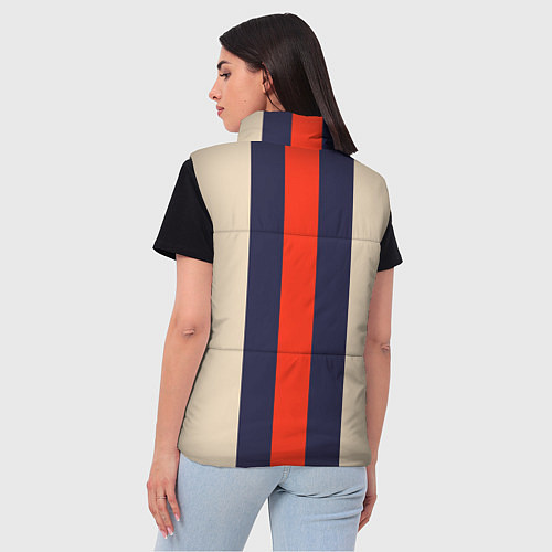 Женский жилет Полосы триколор синий красный / 3D-Черный – фото 4