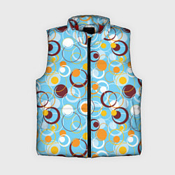 Женский жилет Круги и оружности разноцветные, цвет: 3D-красный