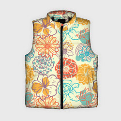 Женский жилет Цветы и геометрические фигуры скетч