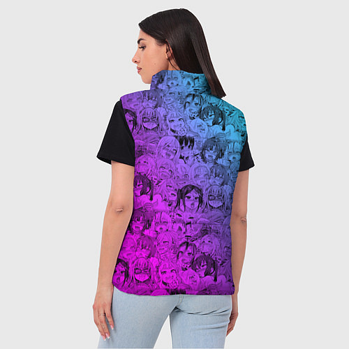 Женский жилет Ахегао девушки градиент / 3D-Черный – фото 4