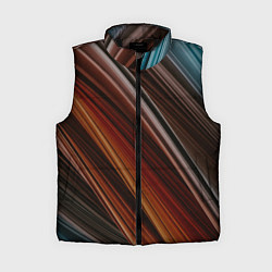 Женский жилет Разноцветные геометрические линии, цвет: 3D-черный