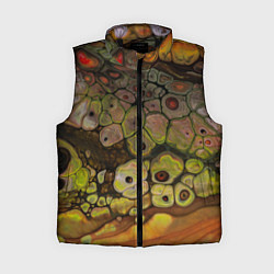 Женский жилет Оранжевые камни, вода и краски, цвет: 3D-черный
