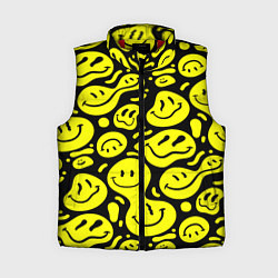 Женский жилет Кислотный желтый смайлик, цвет: 3D-красный