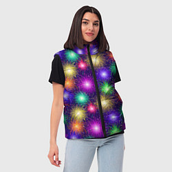 Женский жилет Праздничный салют - фейерверк, цвет: 3D-черный — фото 2