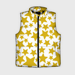 Женский жилет Жёлтые звезды, цвет: 3D-черный