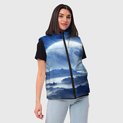 Женский жилет Mountains - fantasy planet, цвет: 3D-черный — фото 2