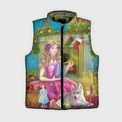 Женский жилет Новогодний сюрприз, цвет: 3D-черный