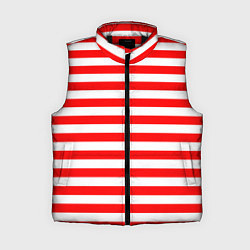 Женский жилет Красный полосатый новогодний леденец, цвет: 3D-черный