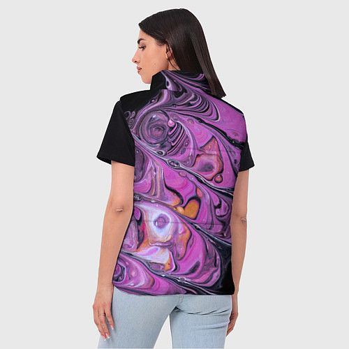 Женский жилет Фиолетовые краски и камни / 3D-Светло-серый – фото 4