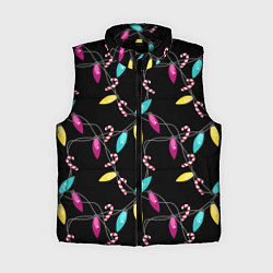 Женский жилет Новогодняя гирлянда черная