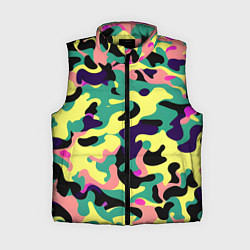 Женский жилет Неоновый камуфляж, цвет: 3D-черный