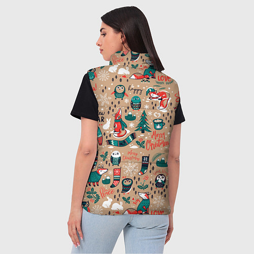 Женский жилет New Year Merry Christmas / 3D-Красный – фото 4