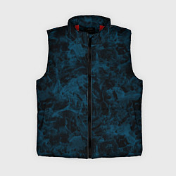 Женский жилет Синий и черный мраморный узор, цвет: 3D-красный