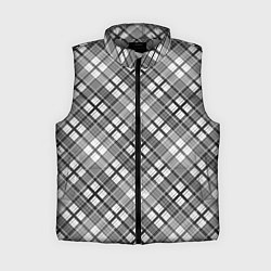 Женский жилет Черно белый узор в косую клетку