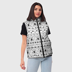 Женский жилет Black pattern Wednesday Addams, цвет: 3D-светло-серый — фото 2