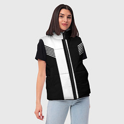 Женский жилет Чёрные и белые полоски, цвет: 3D-черный — фото 2